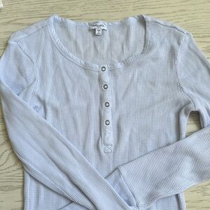 Splendid light blue long sleeve (Henley Thermal Top)